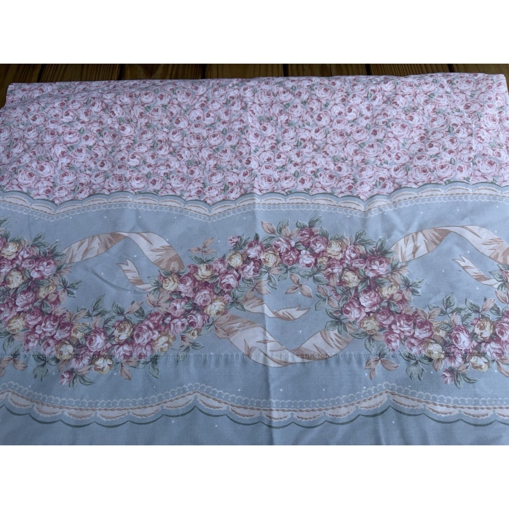 Vintage Gloria Vanderbilt Tastemaker Floral With Ribbon Sheets Twin Cottagecore